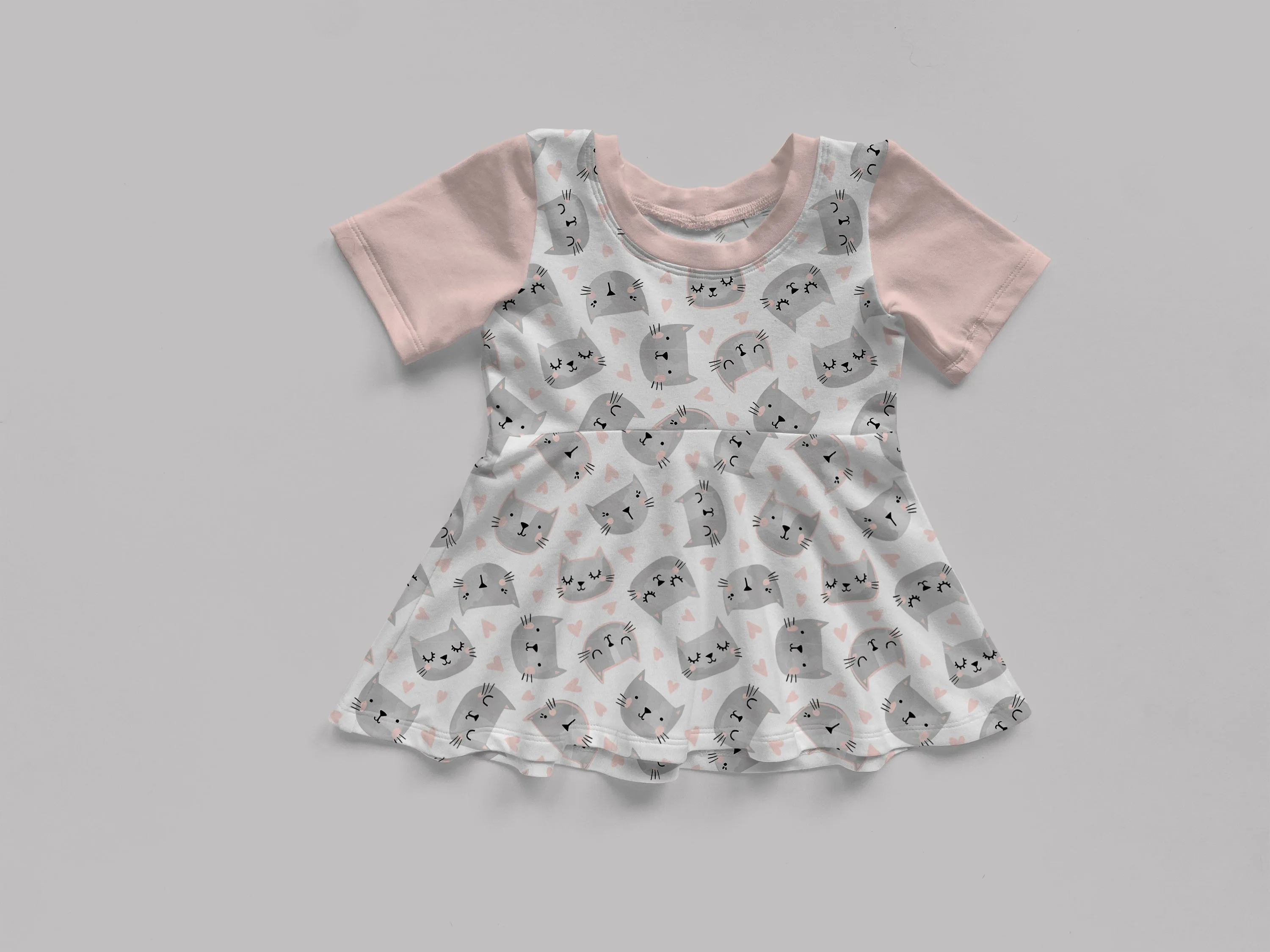 Short Sleeve Peplum Top Mock Up, Realistic Clothing Mockup for Photoshop and Procreate