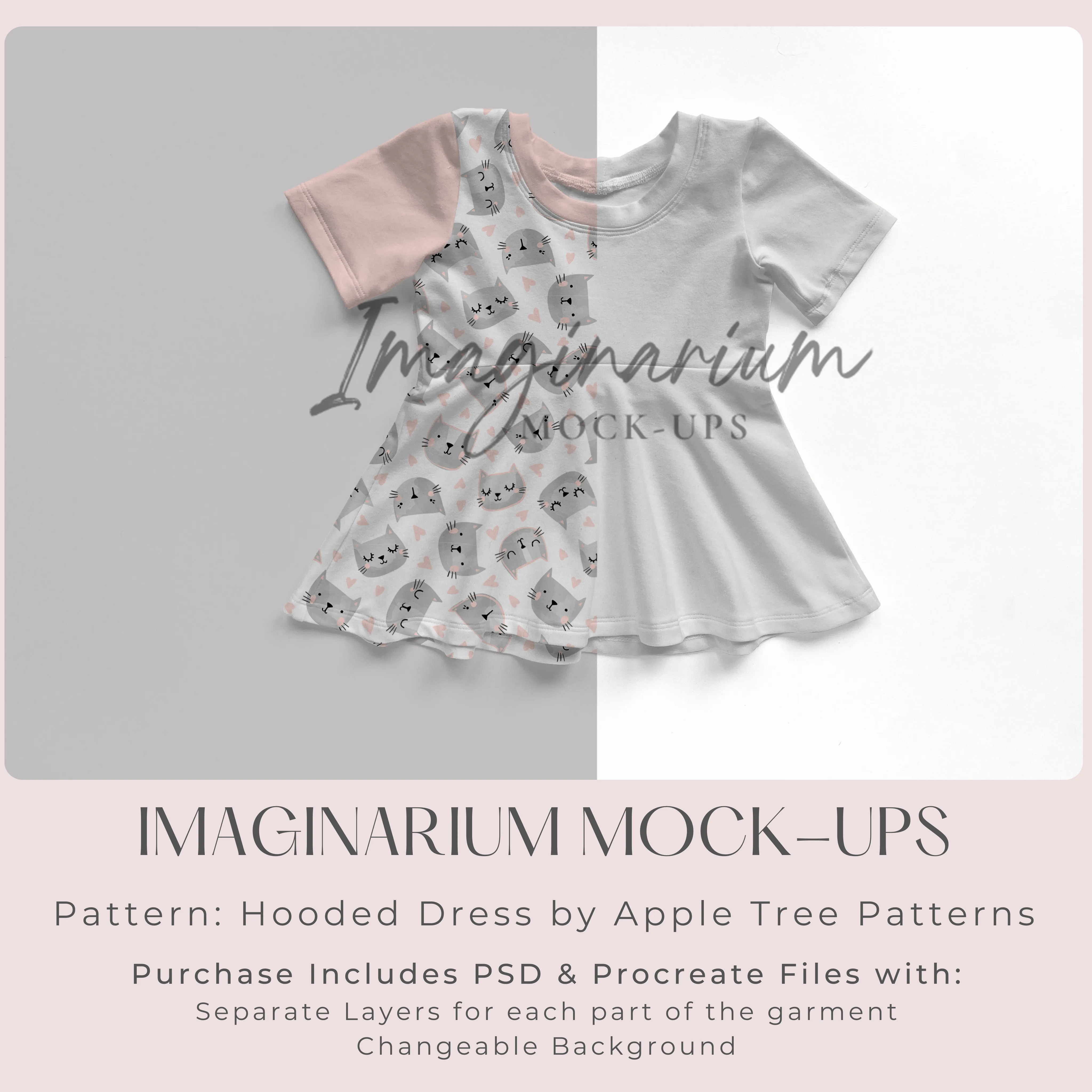 Short Sleeve Peplum Top Mock Up, Realistic Clothing Mockup for Photoshop and Procreate