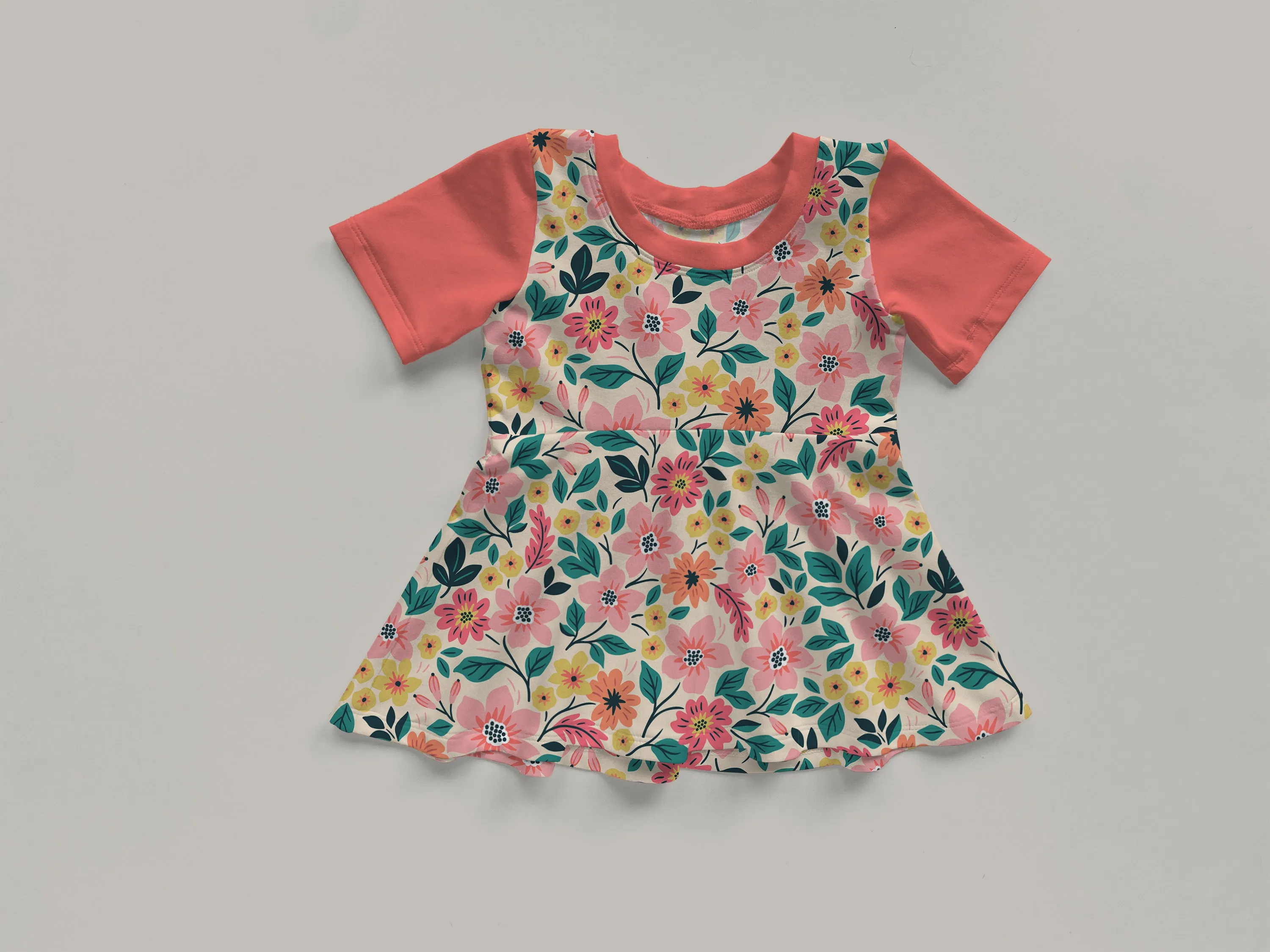 Short Sleeve Peplum Top Mock Up, Realistic Clothing Mockup for Photoshop and Procreate