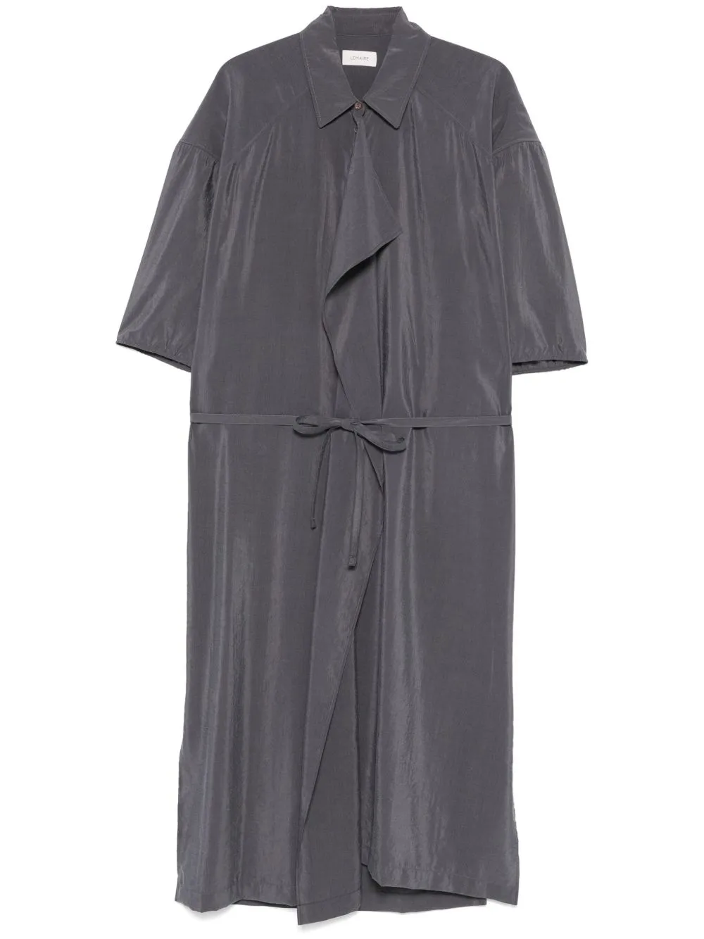 Silk asymmetric shirt dress