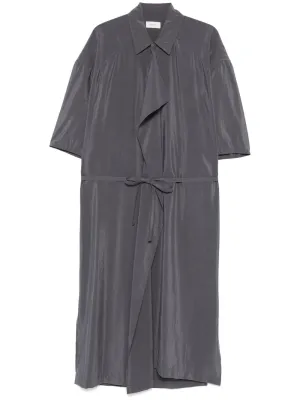 Silk asymmetric shirt dress