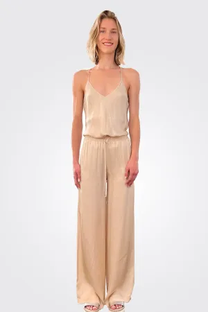 Silky Wide Leg Pants - Ecru