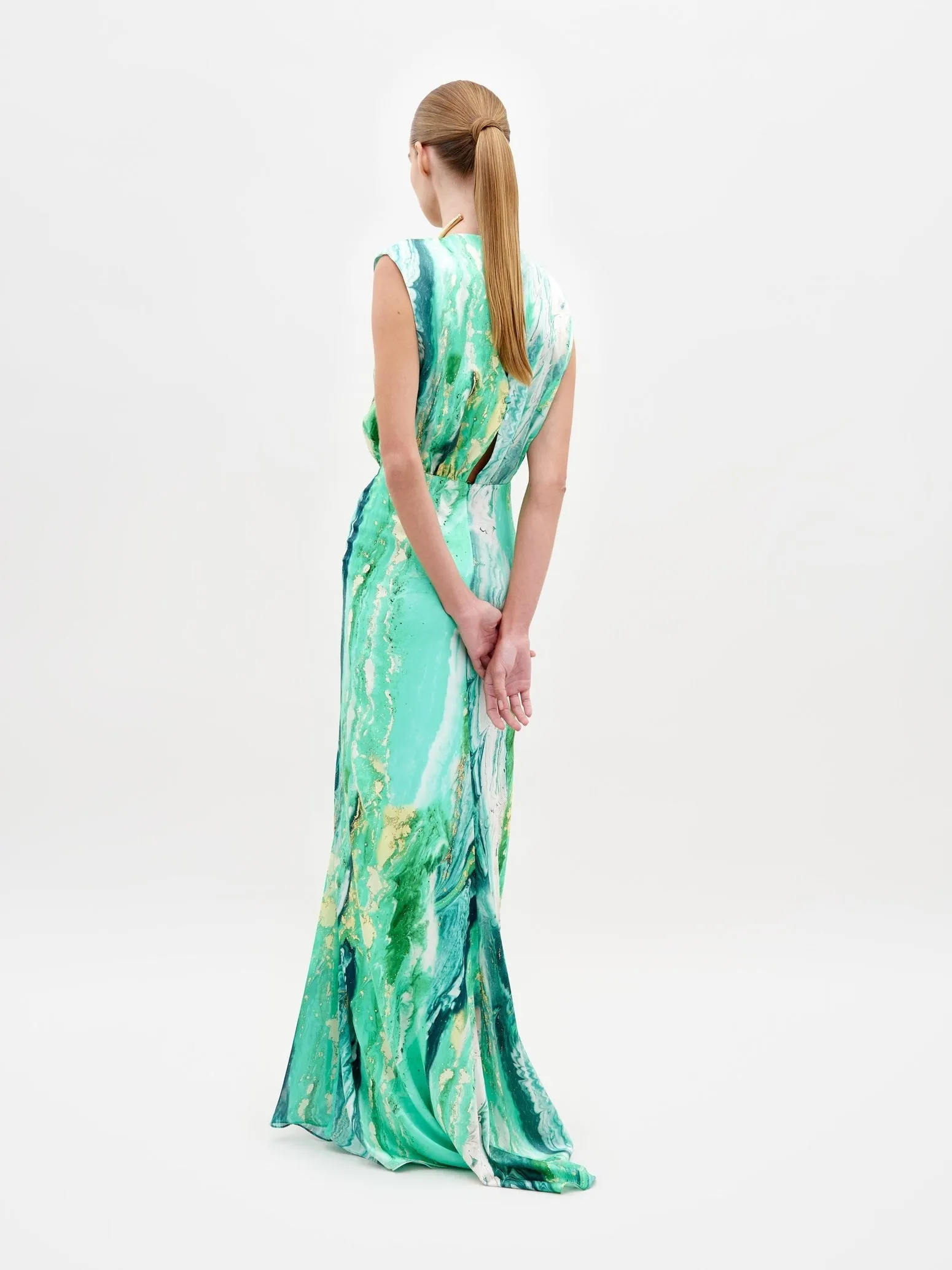 Silvia Tcherassi Samaira Dress in Green Marble