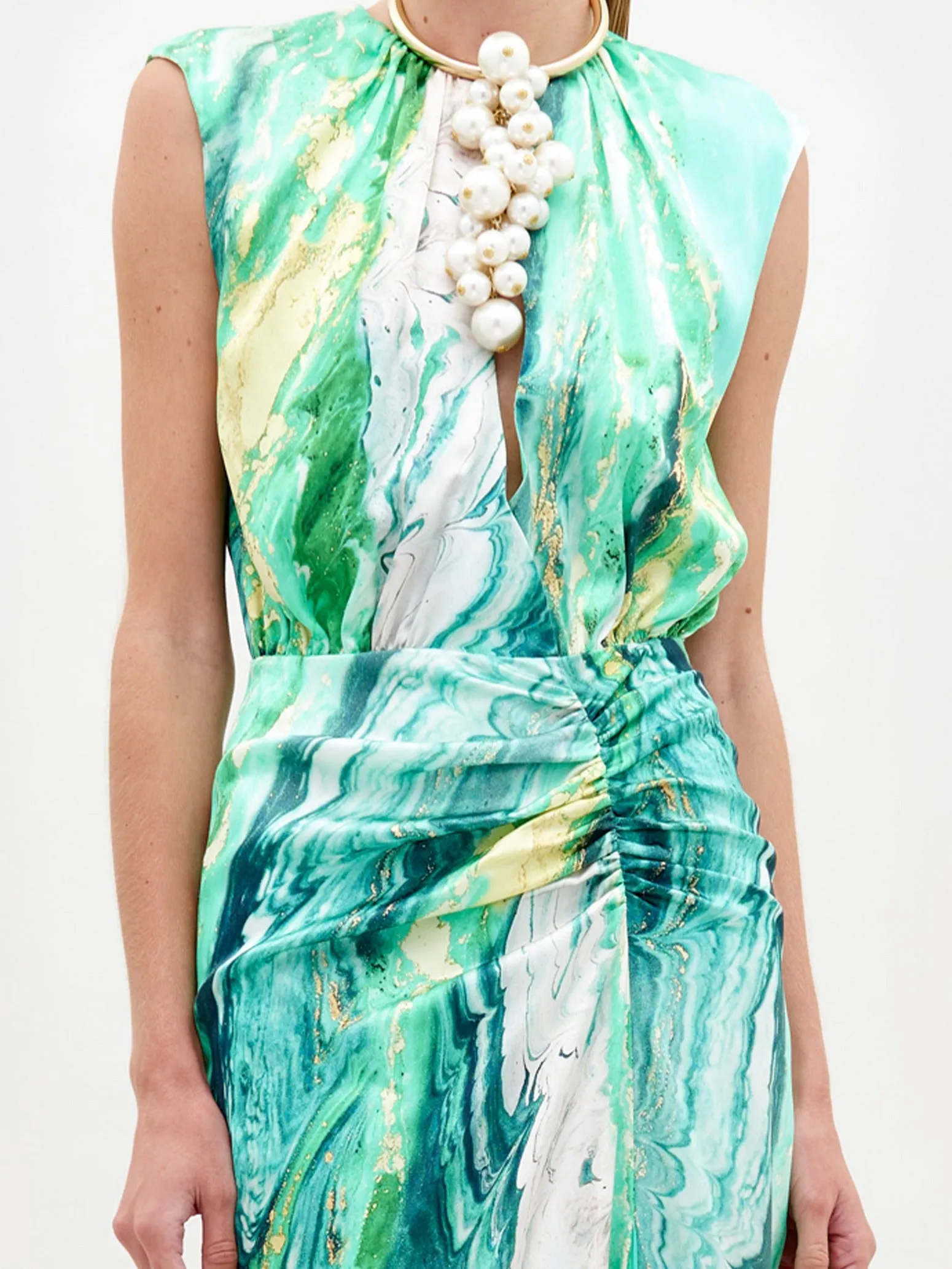 Silvia Tcherassi Samaira Dress in Green Marble