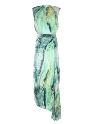 Silvia Tcherassi Samaira Dress in Green Marble