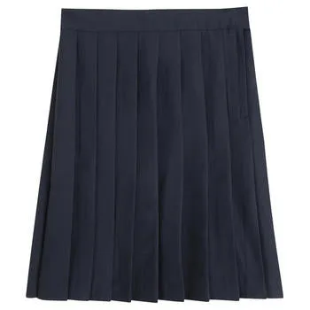 Skirt, Navy, Knife Pleated Knee Length