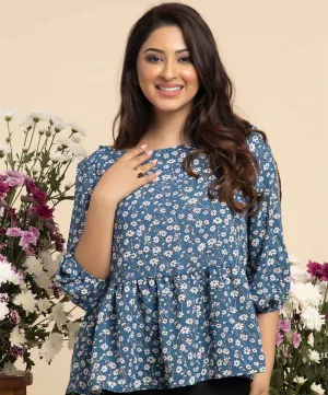 Sleeve Mid Open Printed Top