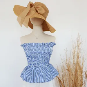 Smocked Peplum Tube Top