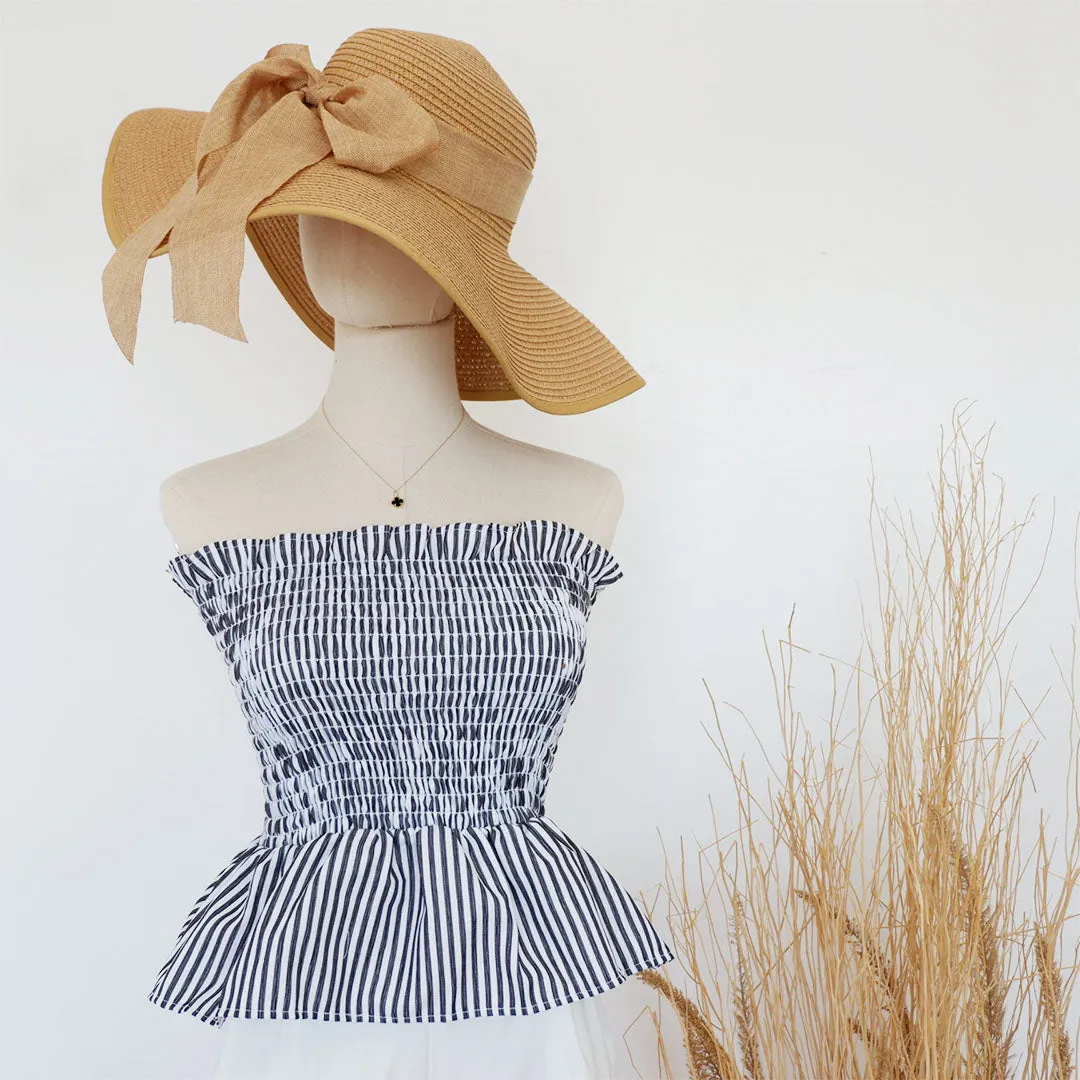 Smocked Peplum Tube Top