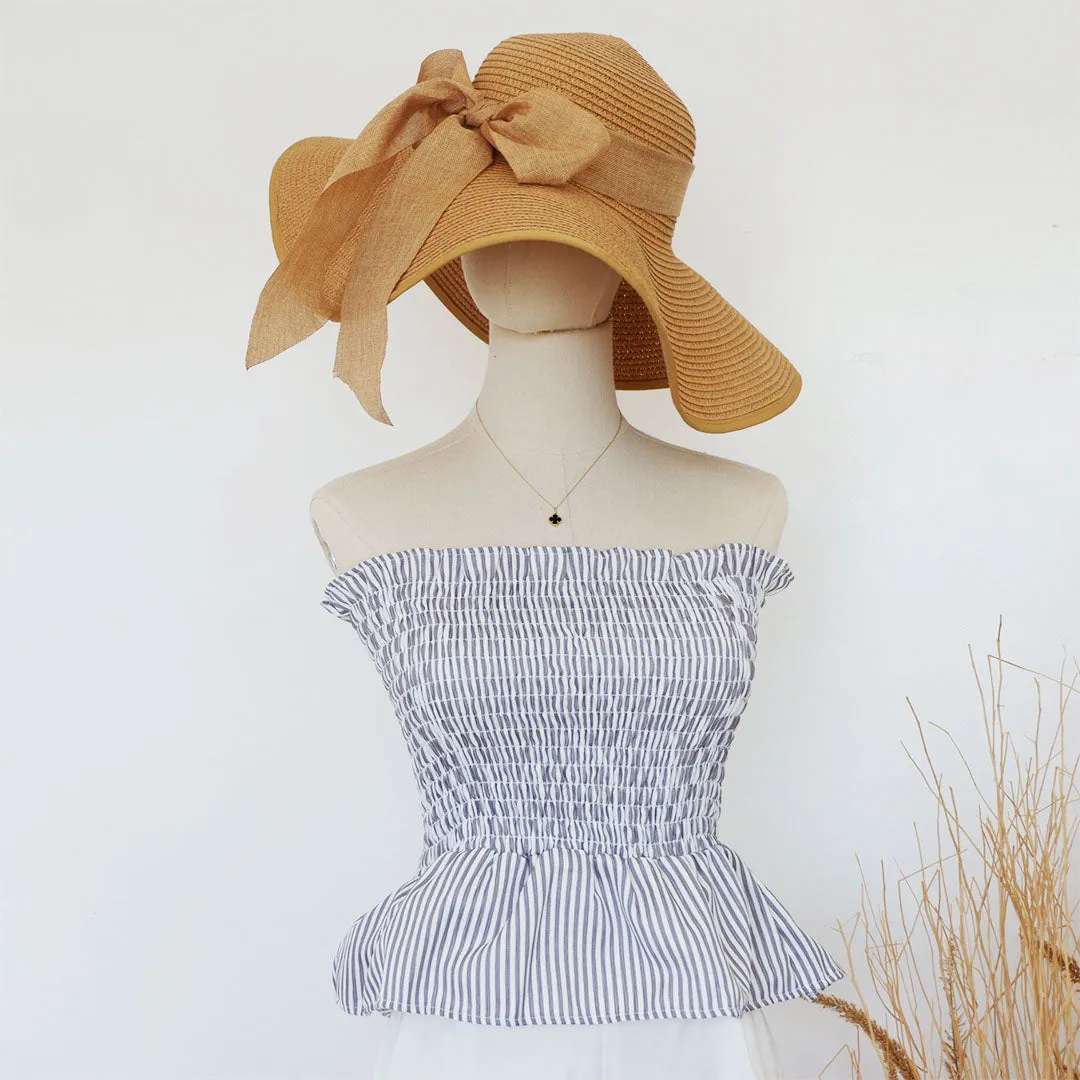 Smocked Peplum Tube Top