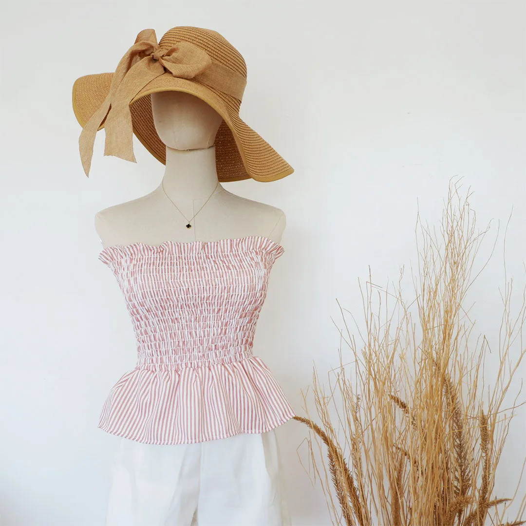 Smocked Peplum Tube Top