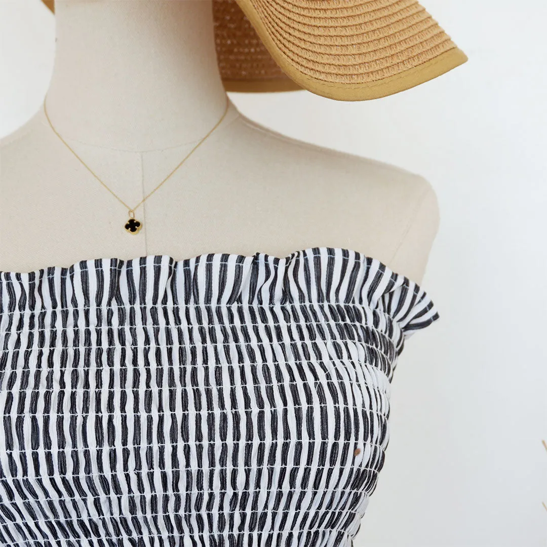 Smocked Peplum Tube Top
