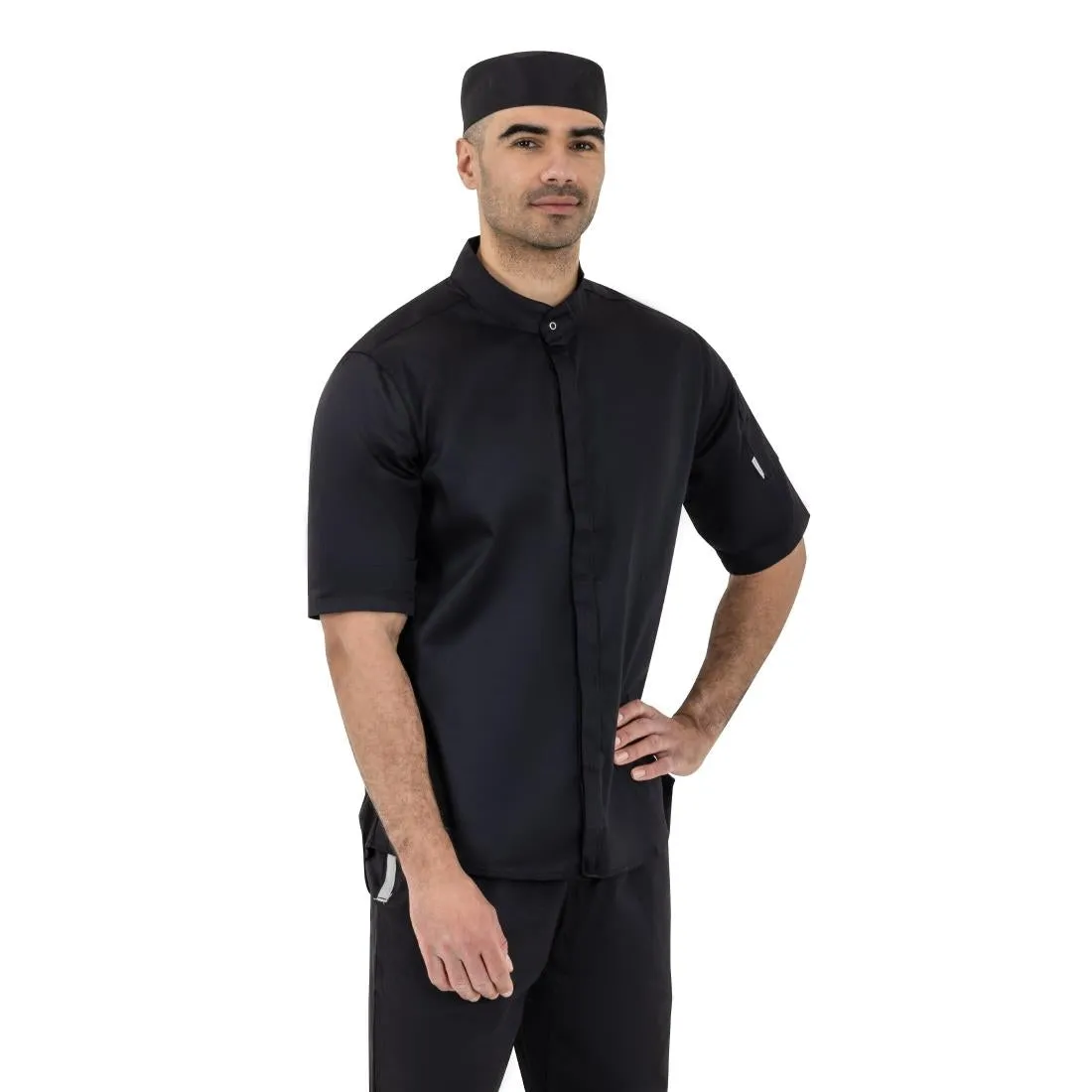 Southside Band Collar Chef Jacket Black M