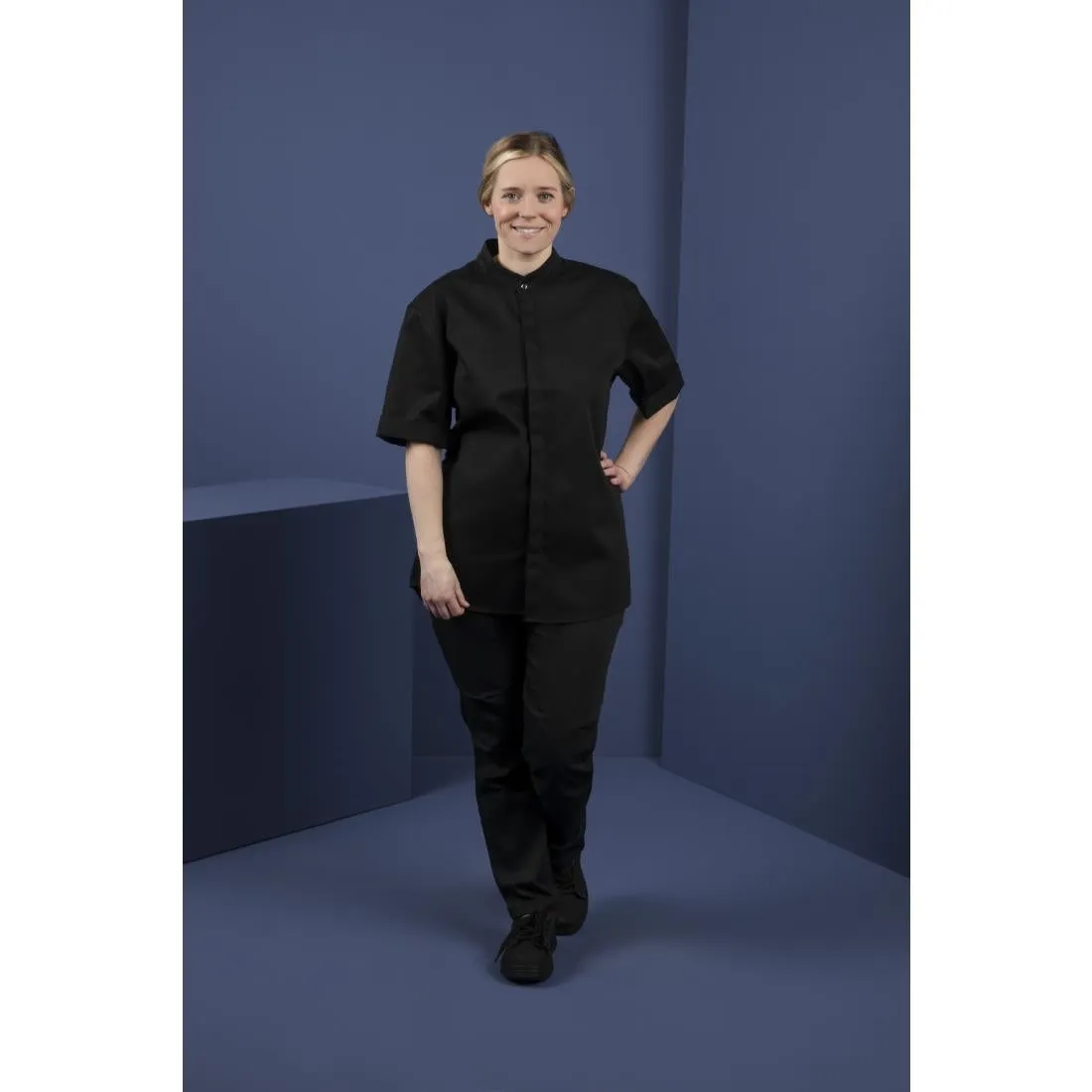 Southside Band Collar Chef Jacket Black M