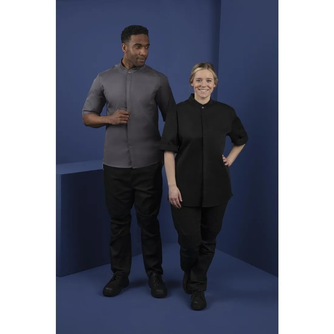 Southside Band Collar Chef Jacket Black XL
