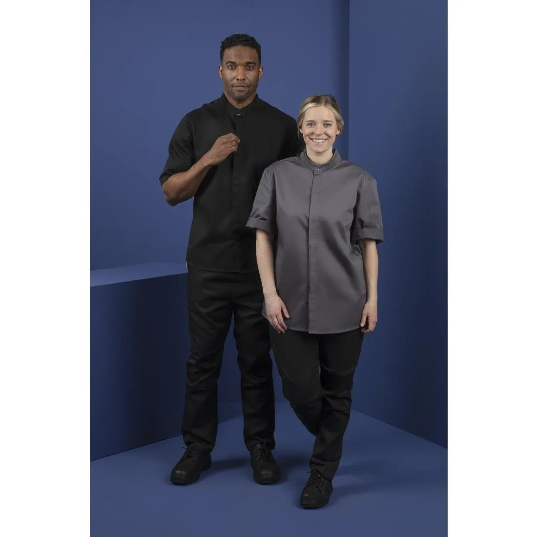 Southside Band Collar Chef Jacket Black XL