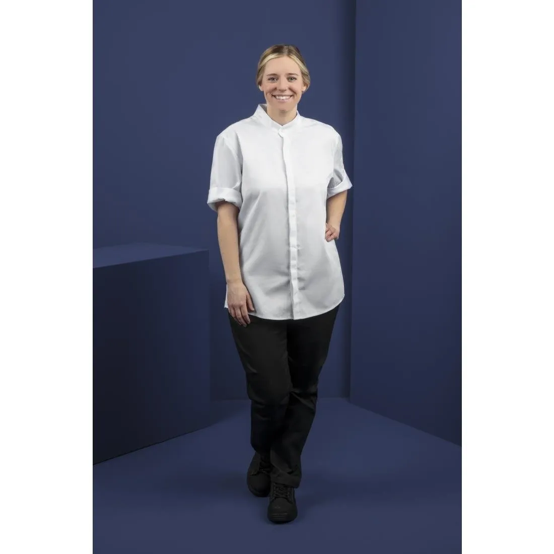 Southside Band Collar Chef Jacket White L