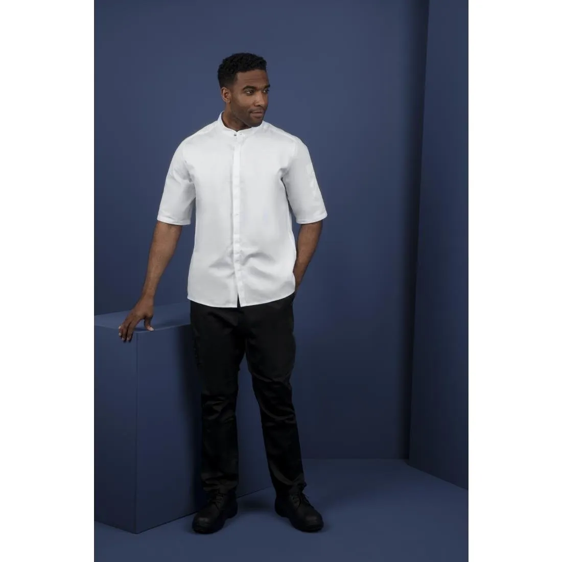 Southside Band Collar Chef Jacket White L