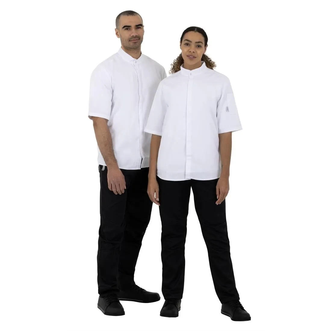 Southside Band Collar Chef Jacket White L