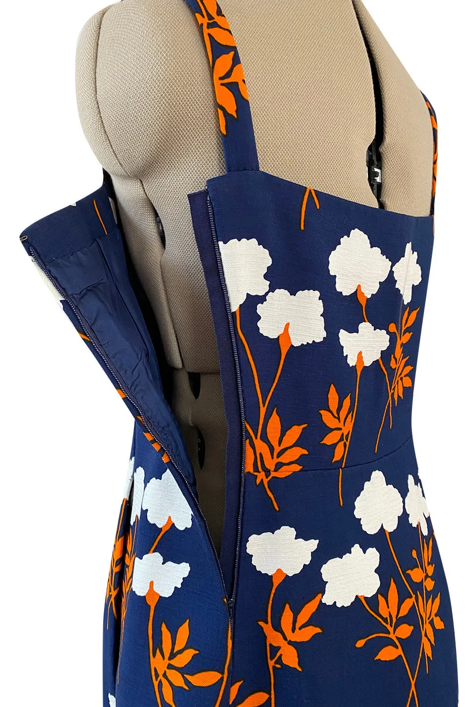 Spring 1973 Givenchy Haute Couture Lovely Long Stem Floral Print Dress & Jacket Set