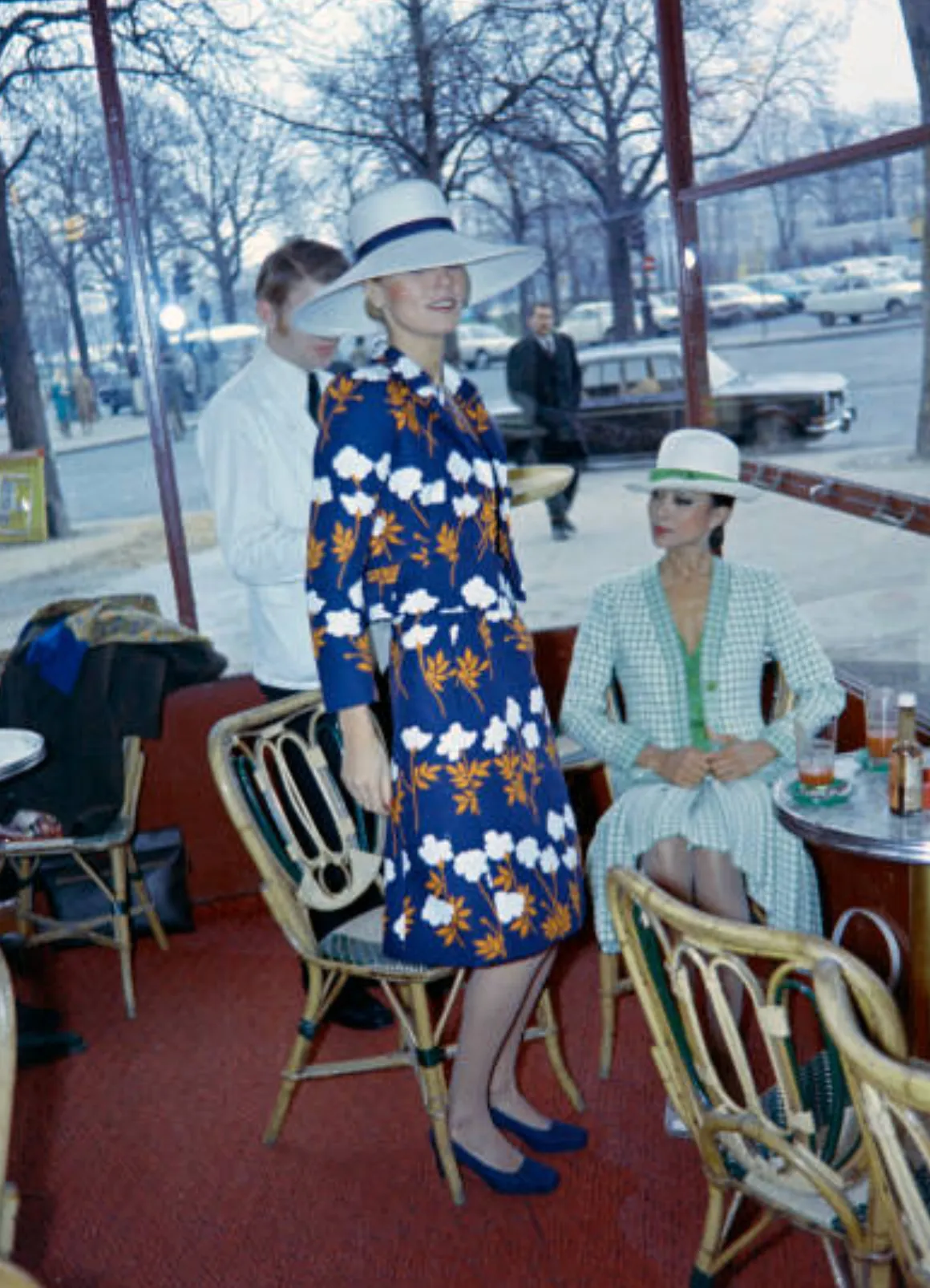 Spring 1973 Givenchy Haute Couture Lovely Long Stem Floral Print Dress & Jacket Set