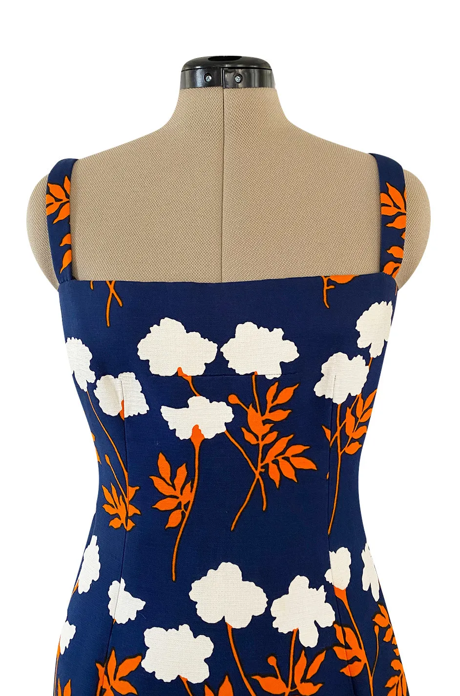 Spring 1973 Givenchy Haute Couture Lovely Long Stem Floral Print Dress & Jacket Set
