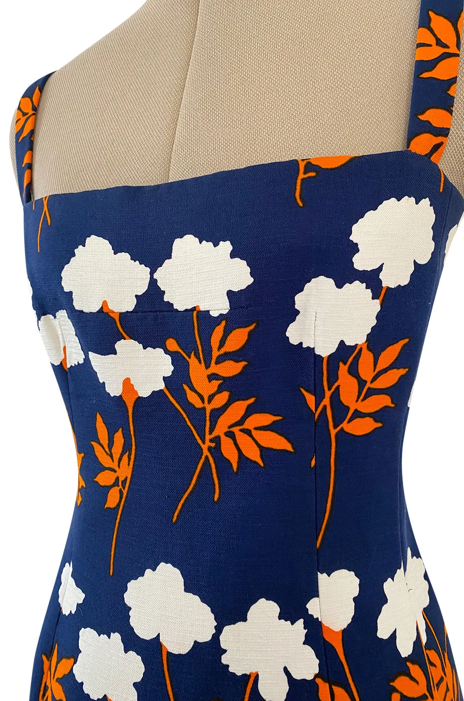 Spring 1973 Givenchy Haute Couture Lovely Long Stem Floral Print Dress & Jacket Set