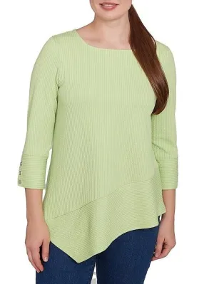 Square Neck Asymmetrical Top - Avocado