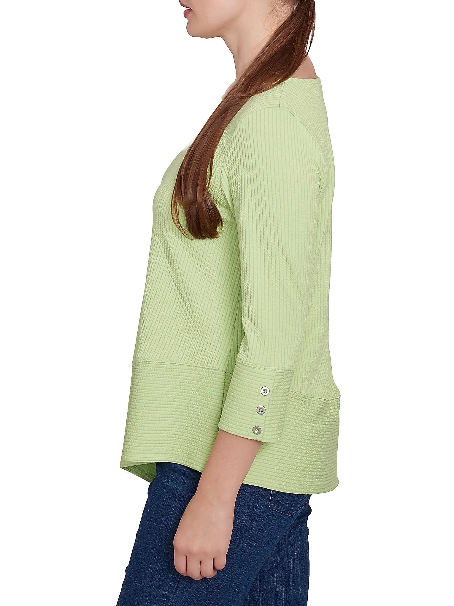 Square Neck Asymmetrical Top - Avocado