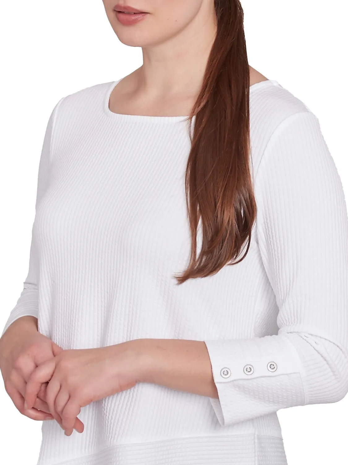 Square Neck Asymmetrical Top - White