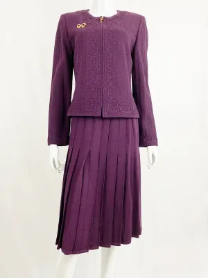 St. John Suit With Pleated Skirt Size 8