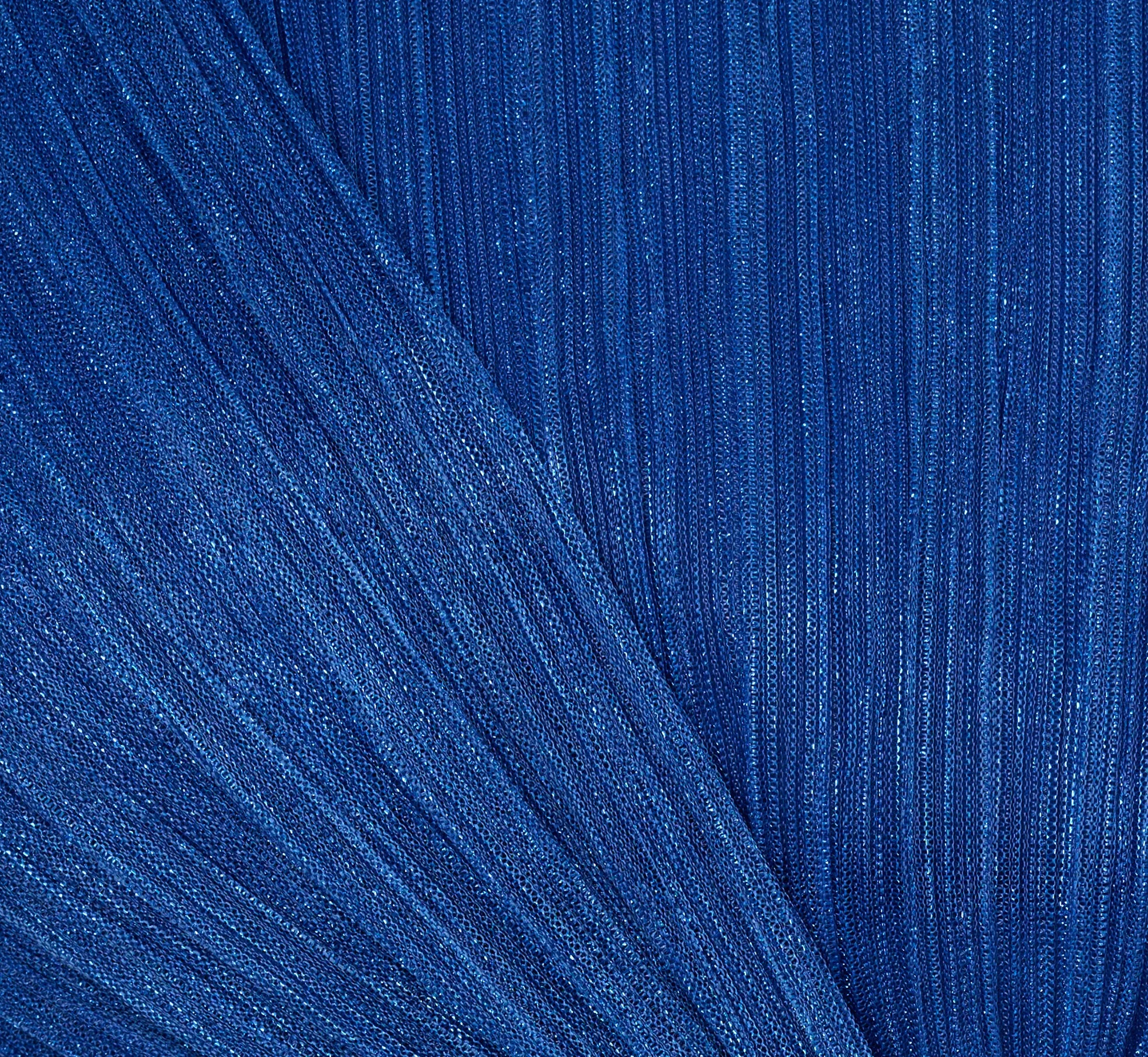 Stardust Pleated Draped One Shoulder Gown In Brilliant Sapphire