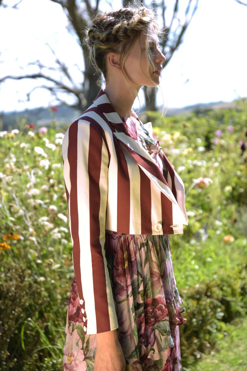 Step Right Up Jacket - Merlot Stripe