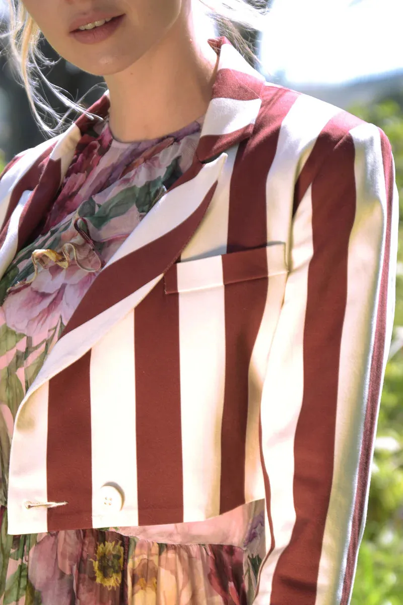 Step Right Up Jacket - Merlot Stripe