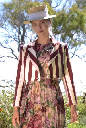 Step Right Up Jacket - Merlot Stripe
