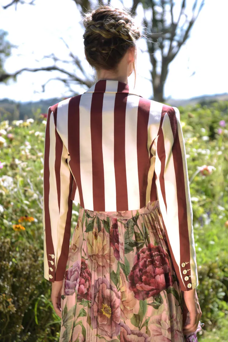 Step Right Up Jacket - Merlot Stripe
