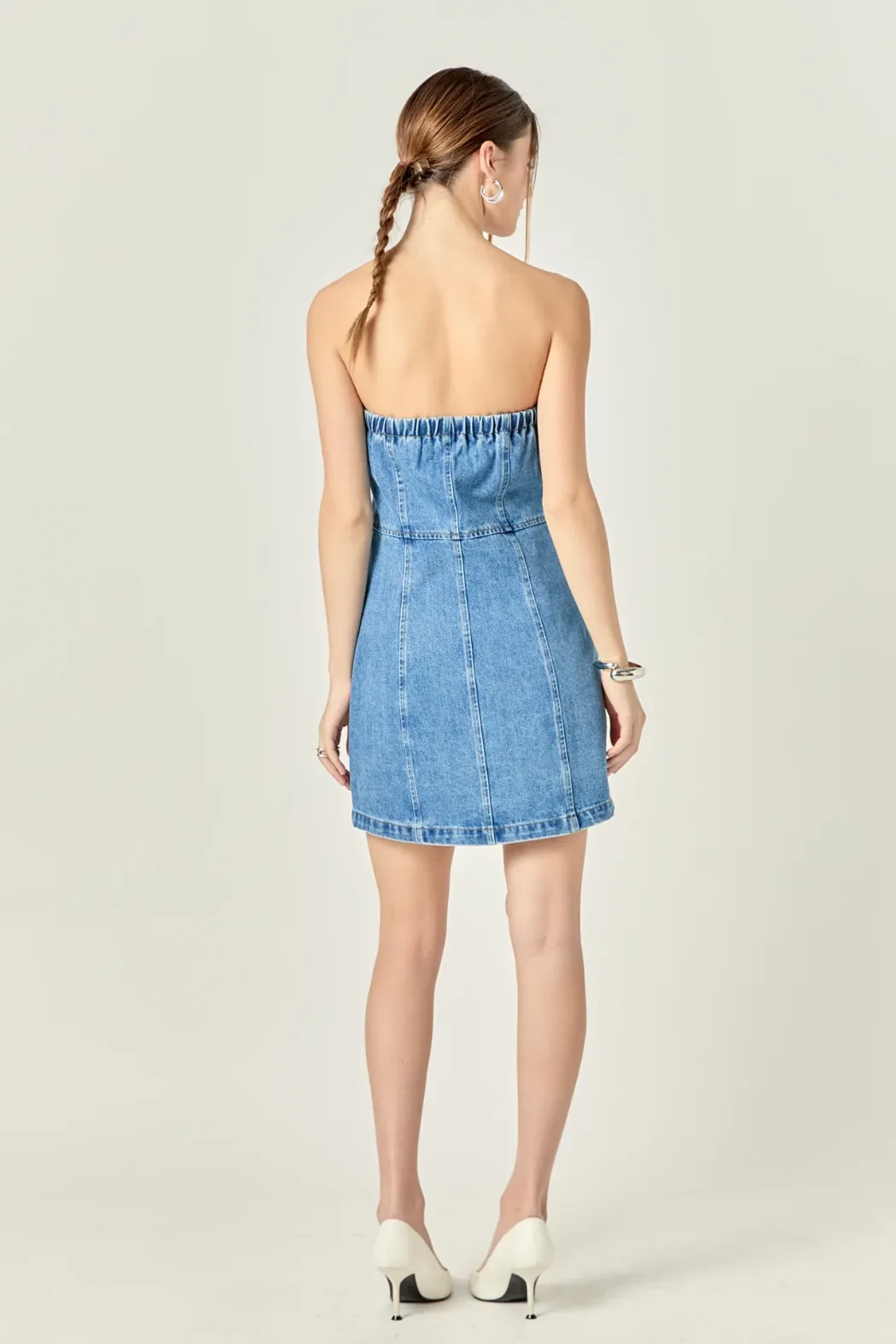Strapless Denim Mini Dress
