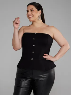 Strapless Peplum Top