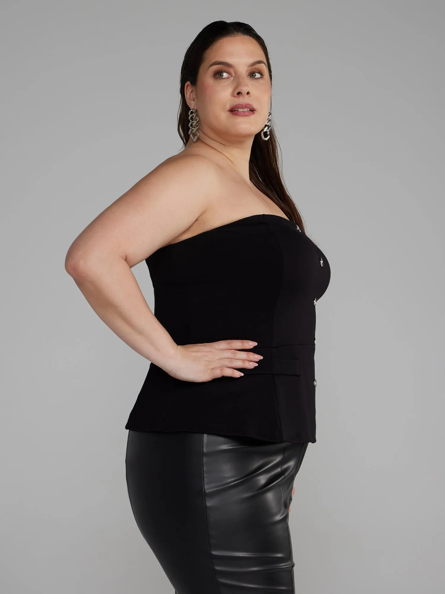 Strapless Peplum Top