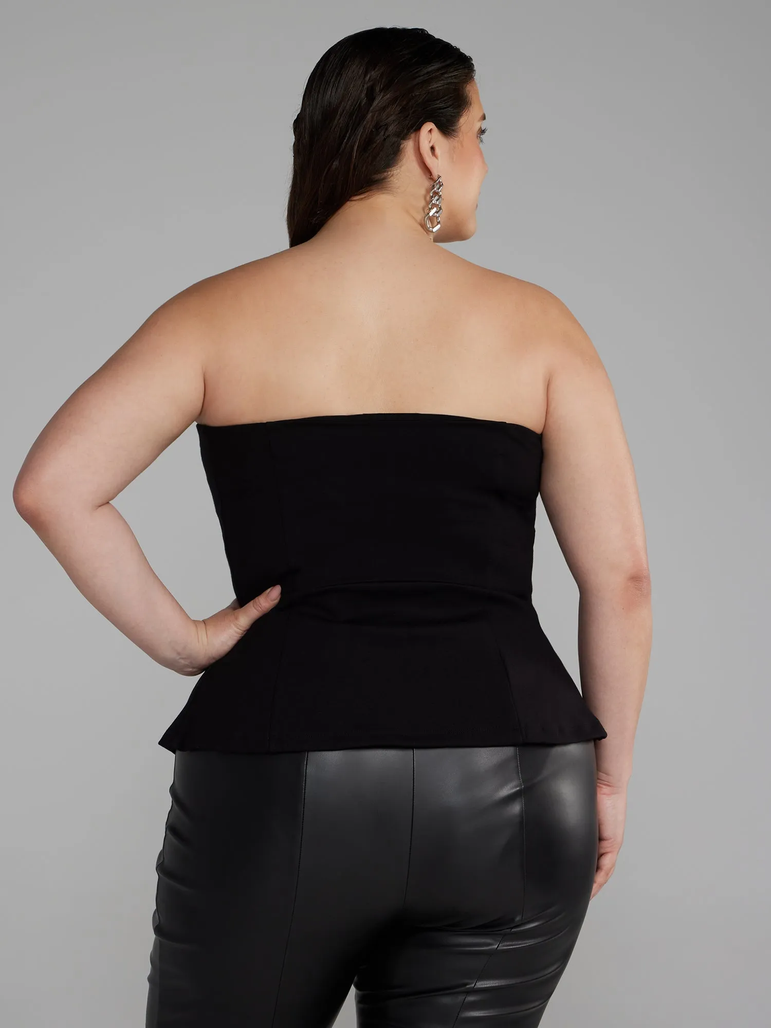Strapless Peplum Top