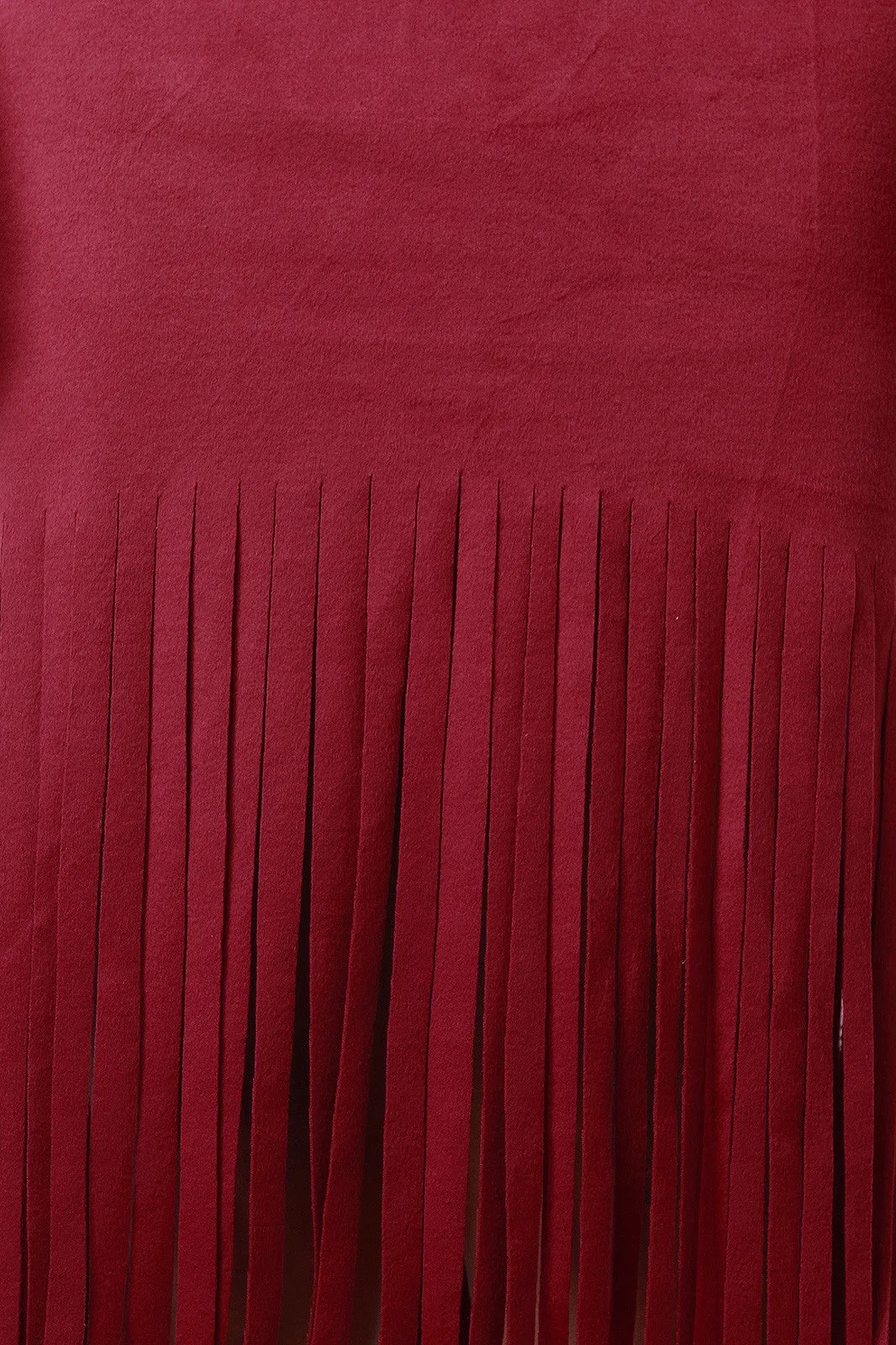 Suede High Low Fringe Dress