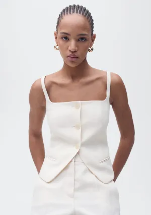 Suit waistcoat with open back - Light Beige