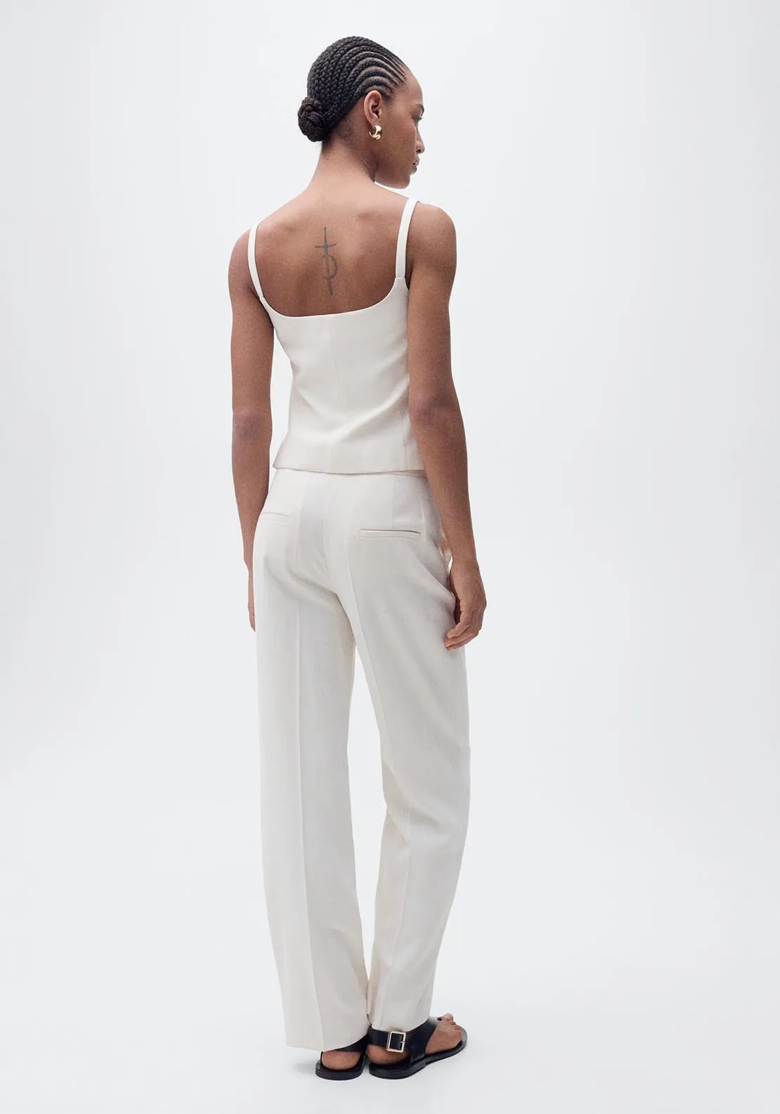 Suit waistcoat with open back - Light Beige