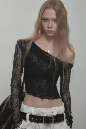 Summer Lace Asymmetrical Top