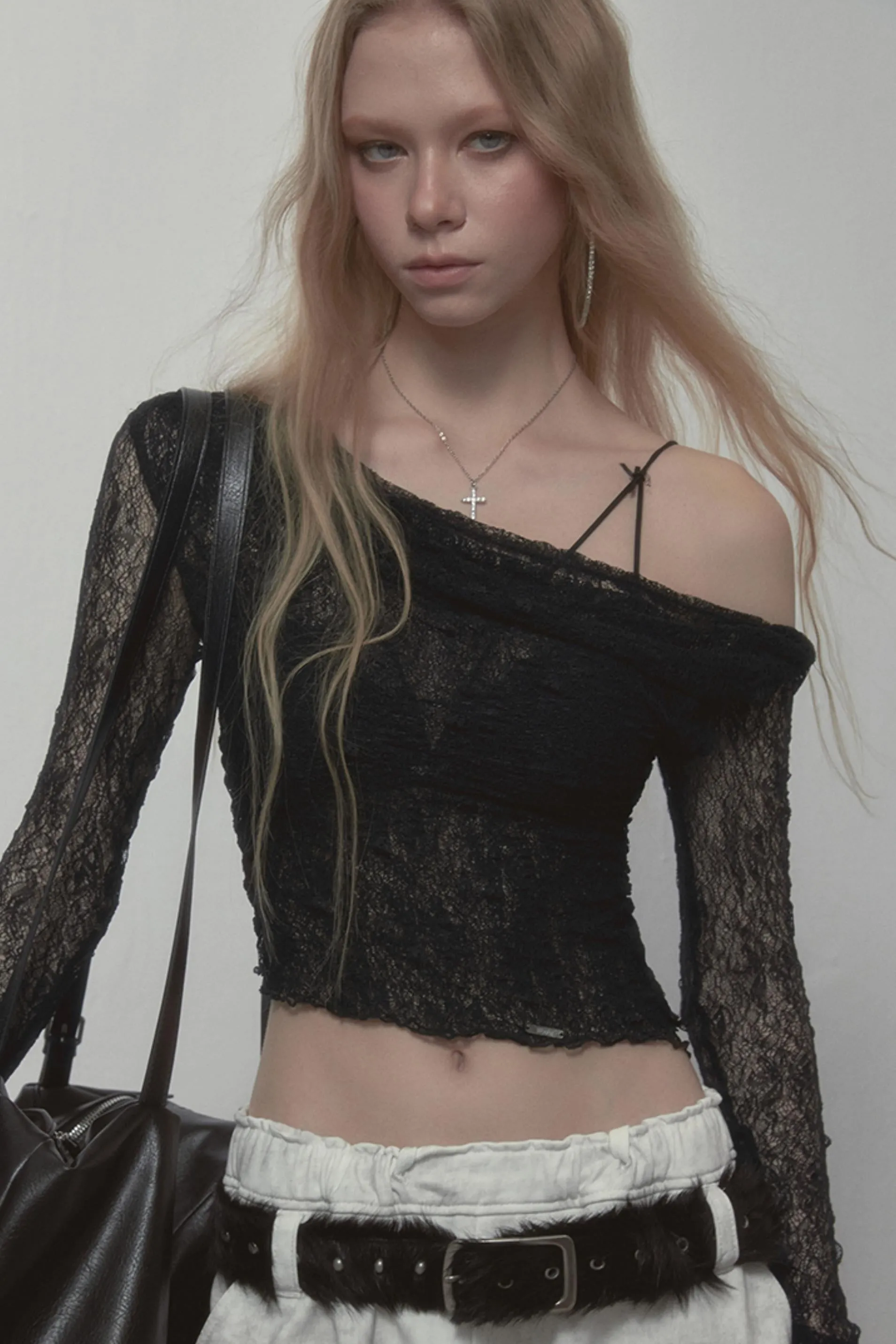 Summer Lace Asymmetrical Top