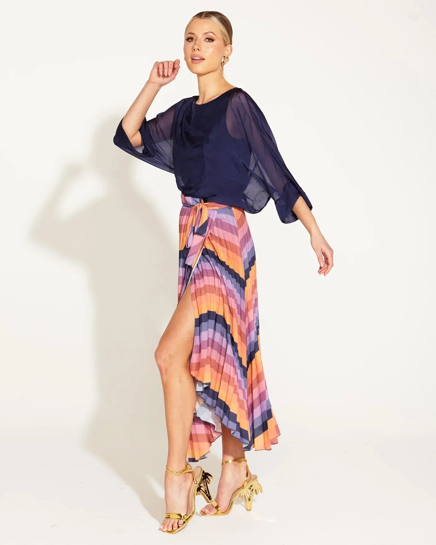 Sunseet Dream Pleated Midi Skirt