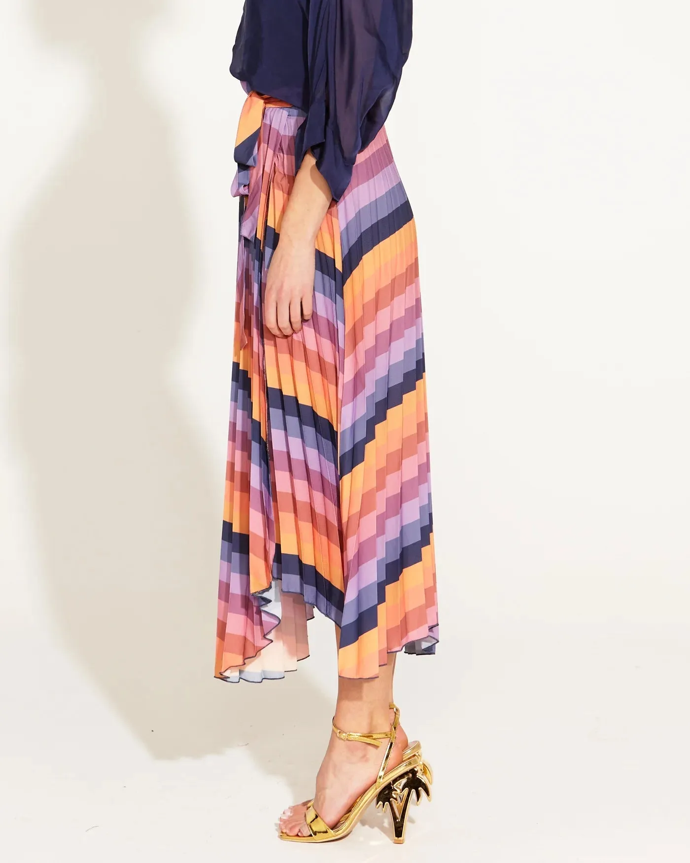 Sunseet Dream Pleated Midi Skirt