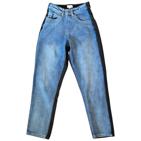 Superdown Carmen Two Toned Jean Blue and Washed Black Size XS