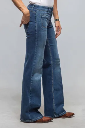 Tess Wide Leg, Patch Pockets, In Med. Blue