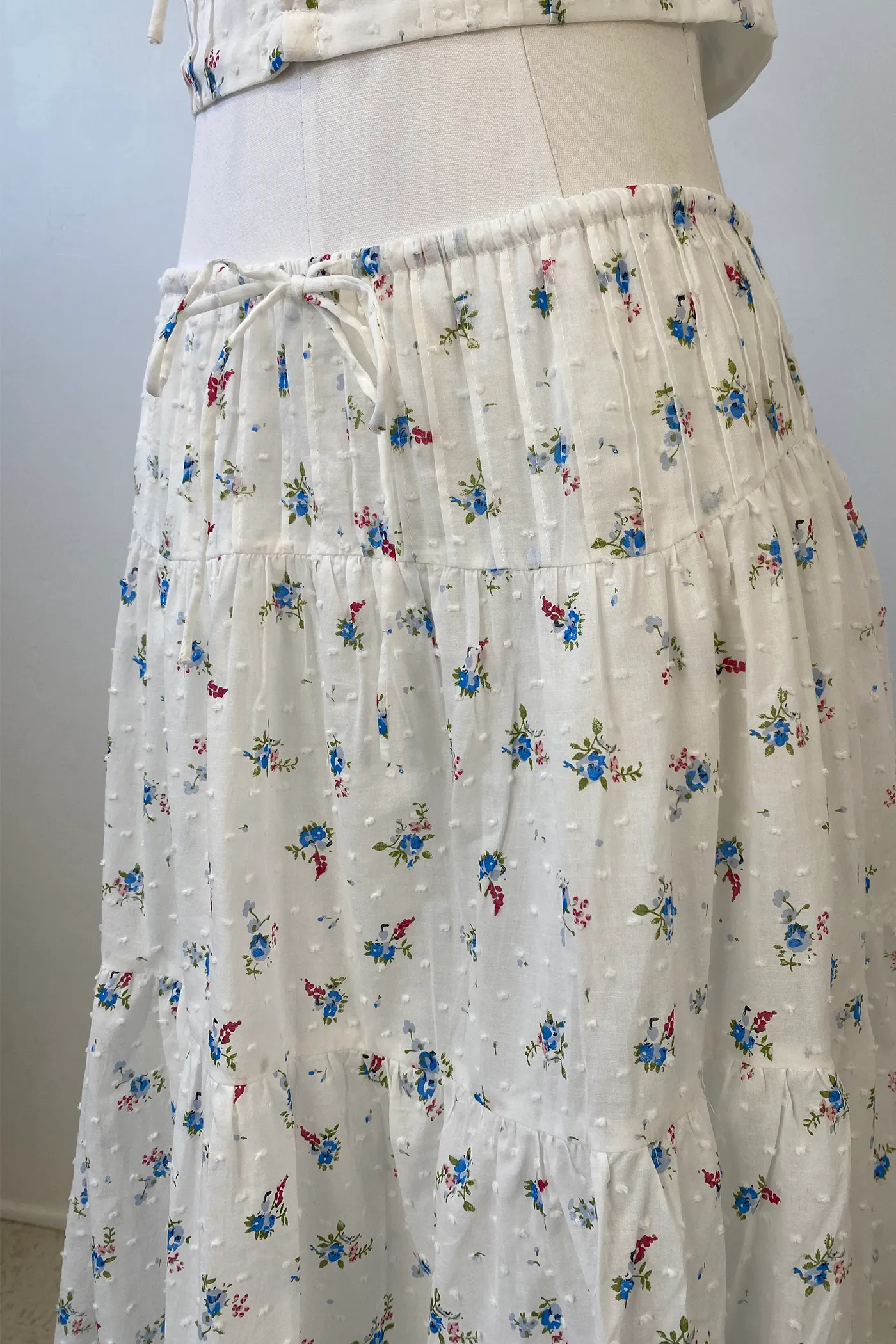 Textured Floral Maxi Skirt